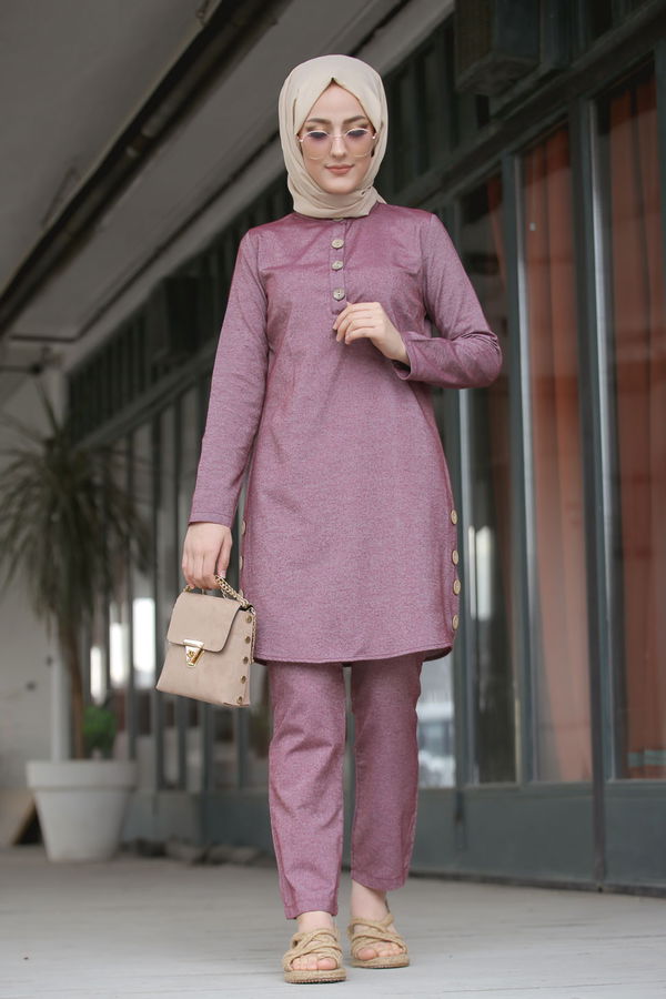 3014 Tunik Pantolon Bordo - 3014