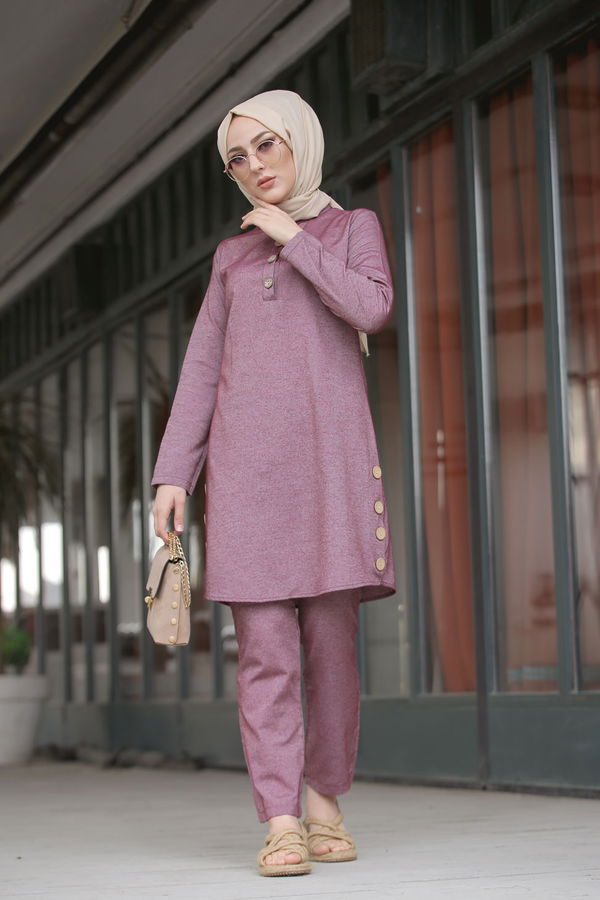 3014 Tunik Pantolon Bordo - 3014