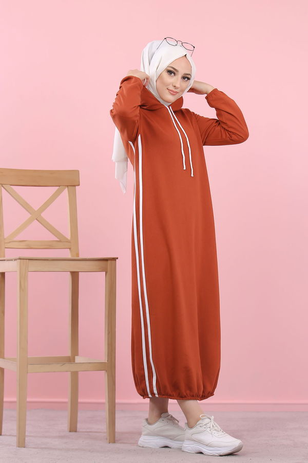 KAPSONLU ELBISE Kiremit - 5257 KİREMİT
