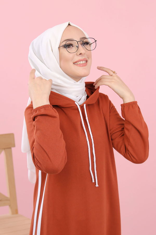 KAPSONLU ELBISE Kiremit - 5257 KİREMİT