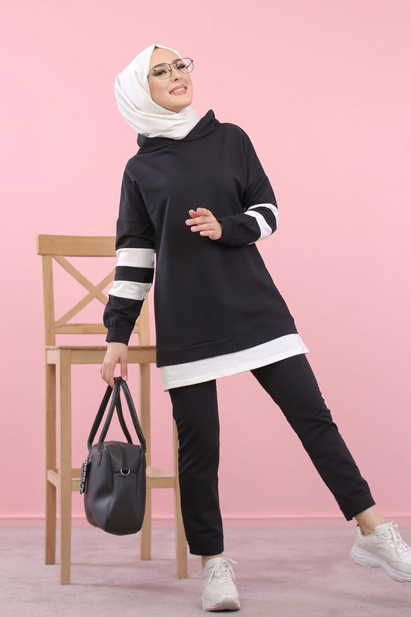 8389 TUNİK PANTOLON Siyah - 8389