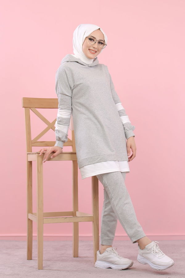 8389 TUNİK PANTOLON Gri - 8389 GRİ