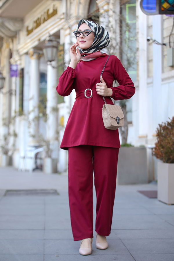 Tunık Pantolon Bordo - 1366