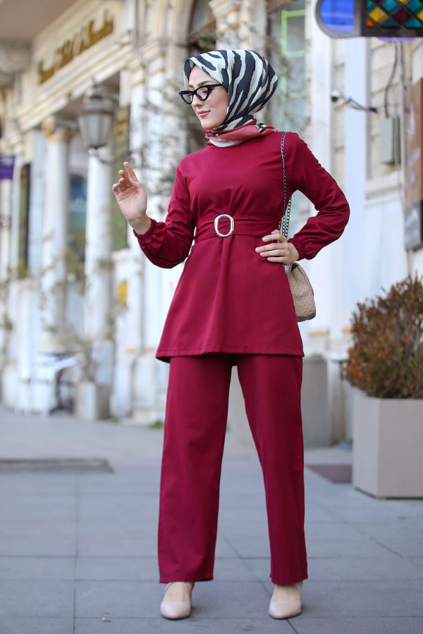 Tunık Pantolon Bordo - 1366