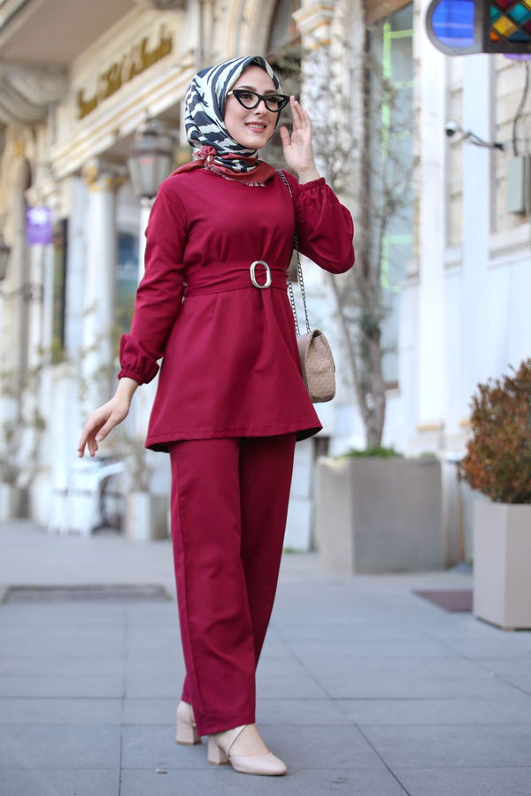 Tunık Pantolon Bordo - 1366