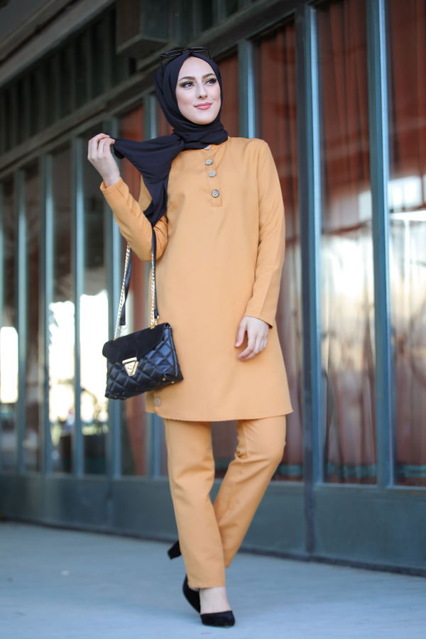 Tunik Pantolon Sarı - 8432 Sarı
