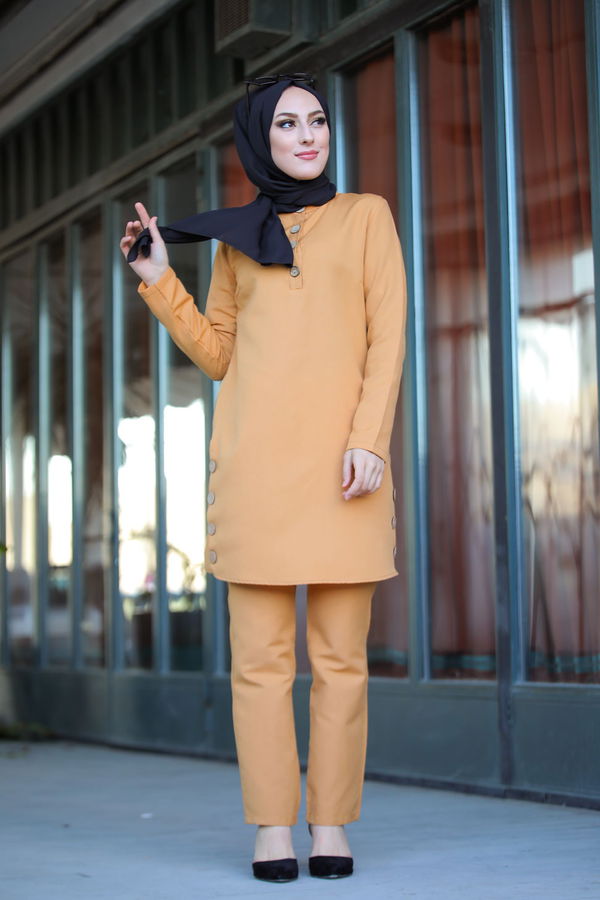 Tunik Pantolon Sarı - 8432 Sarı