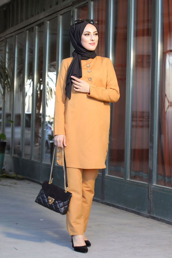 Tunik Pantolon Sarı - 8432 Sarı