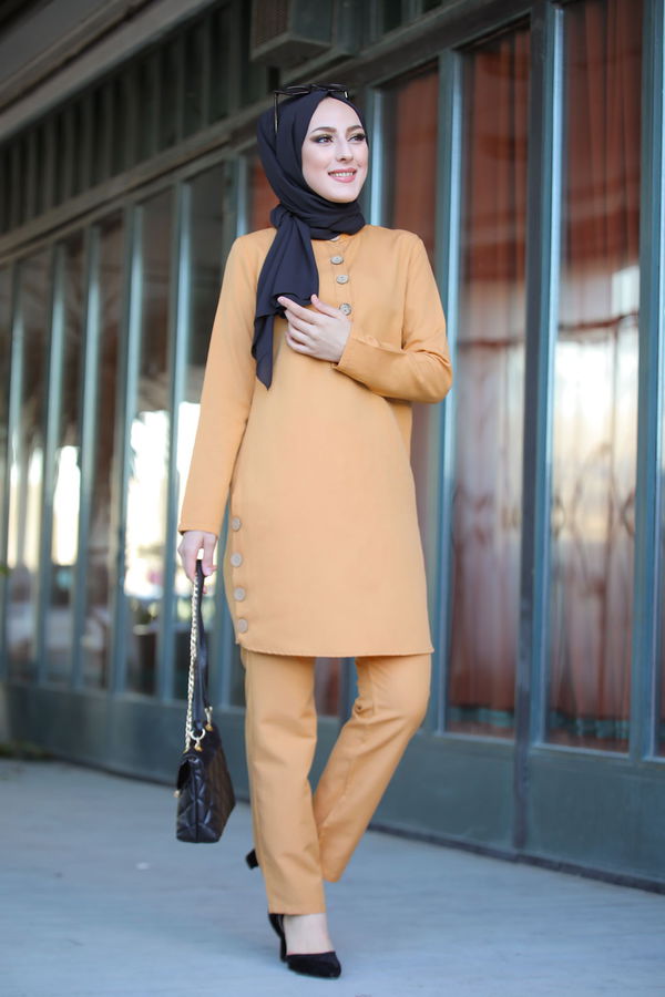 Tunik Pantolon Sarı - 8432 Sarı