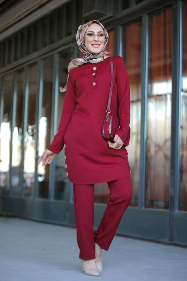 Tunik Pantolon Bordo - 8432 BORDO