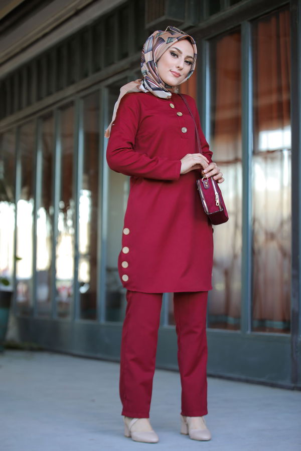 Tunik Pantolon Bordo - 8432 BORDO