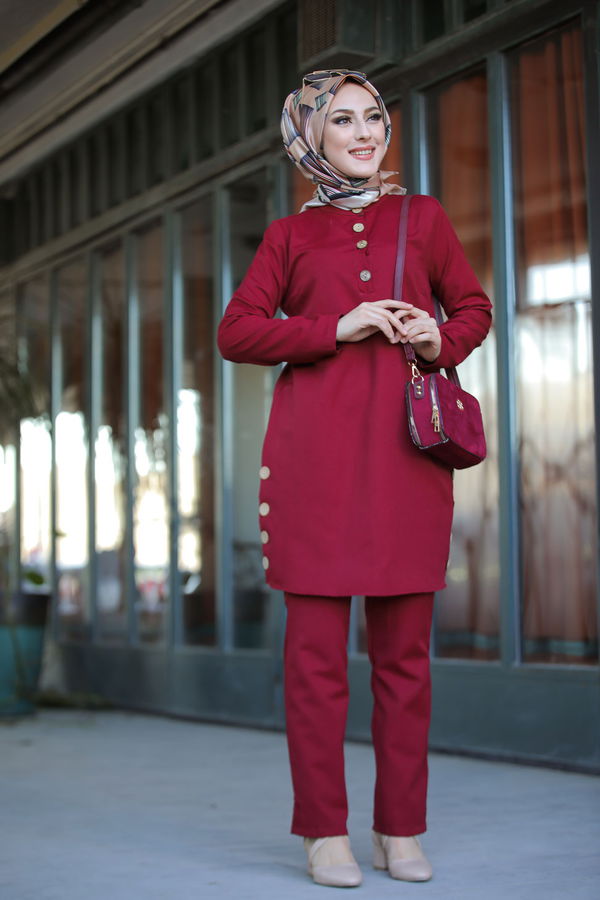 Tunik Pantolon Bordo - 8432 BORDO
