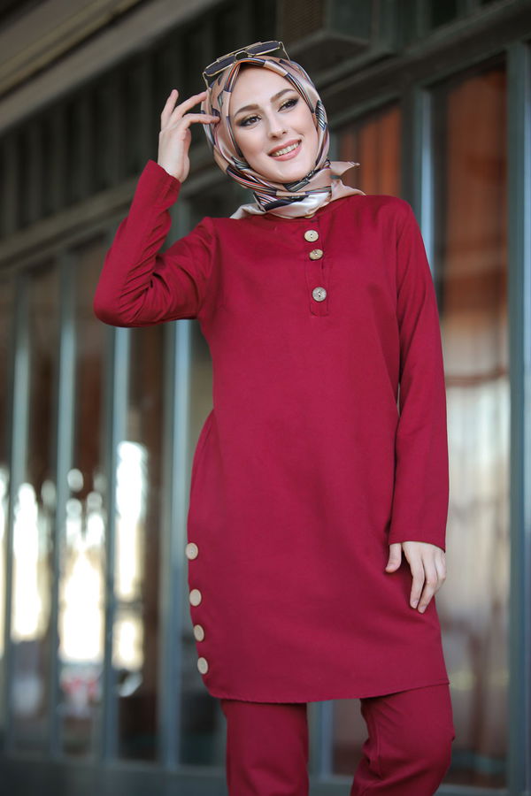 Tunik Pantolon Bordo - 8432 BORDO