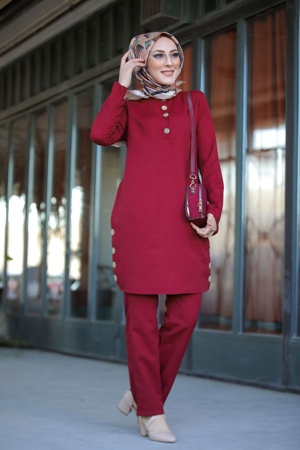 Tunik Pantolon Bordo - 8432 BORDO