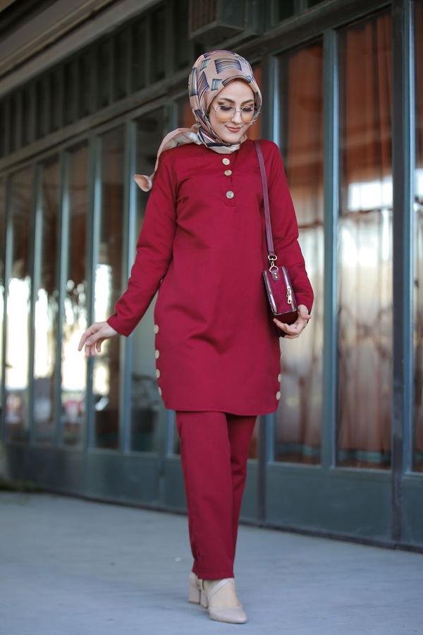 Tunik Pantolon Bordo - 8432 BORDO