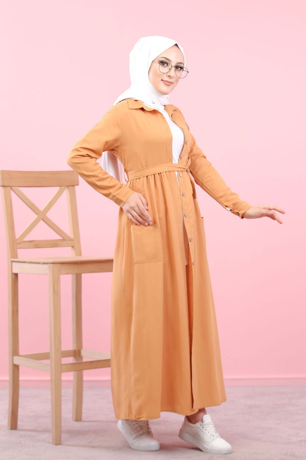 8368 ŞAMRE ELBİSE Sarı - 8368