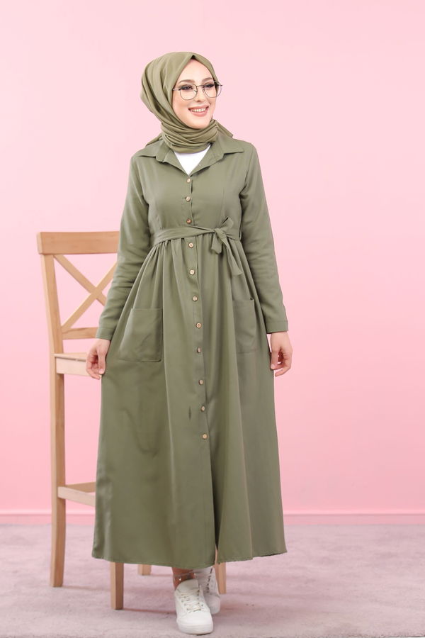 8368 ŞAMRE ELBİSE Haki - 8368 HAKİ