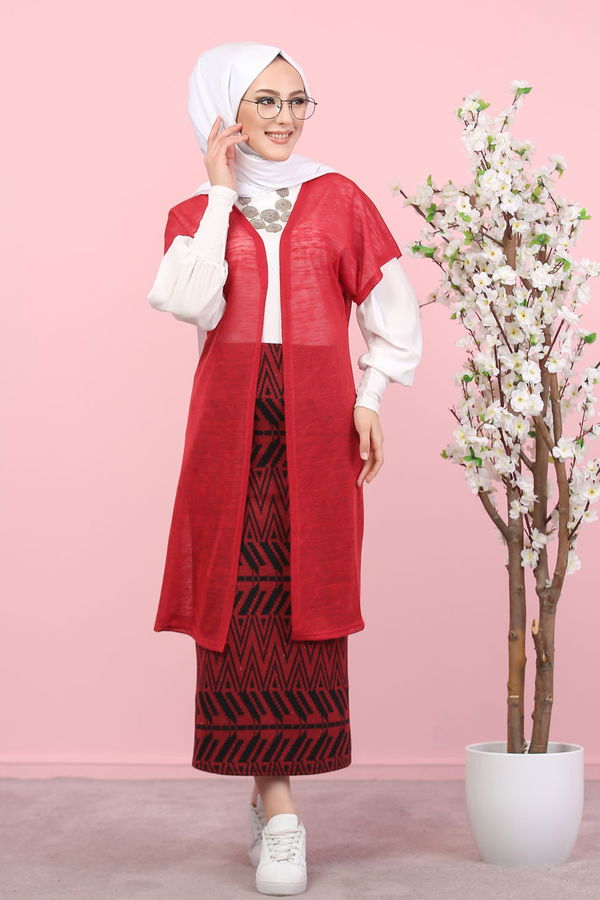 Yelek Etek Kombin Bordo - 8266 Bordo - 8266 BORDO