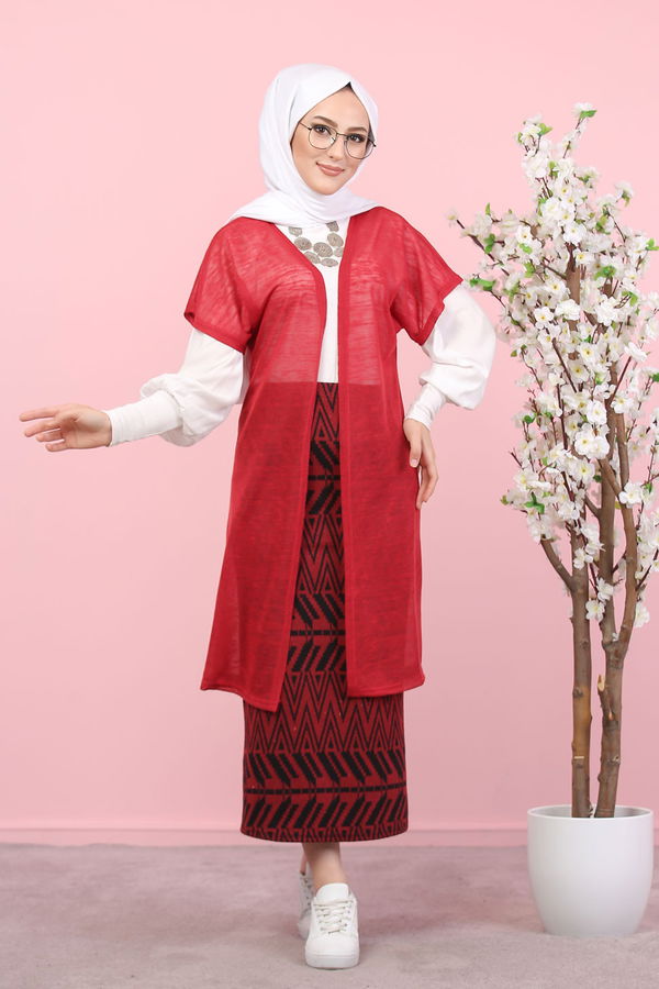 Yelek Etek Kombin Bordo - 8266 Bordo - 8266 BORDO