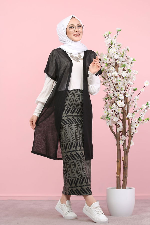 Yelek Etek Kombin Haki - 8266 Haki - 8266