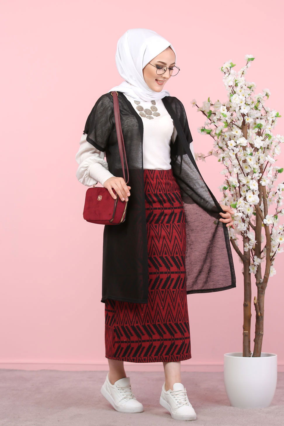 Yelek Etek Kombin  Siyah - 8266