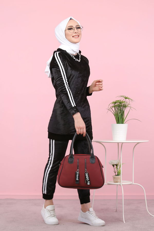 Kadife Tunik Pantolon Siyah  Siyah - 8187