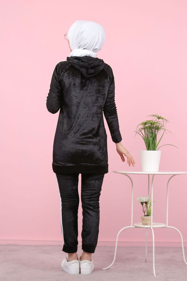 Kadife Tunik Pantolon Siyah  Siyah - 8187