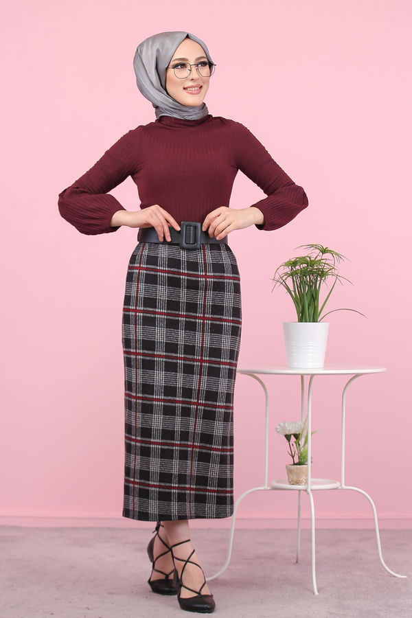 8329 BLUZ ETEK KOMBİN Siyah - 8329