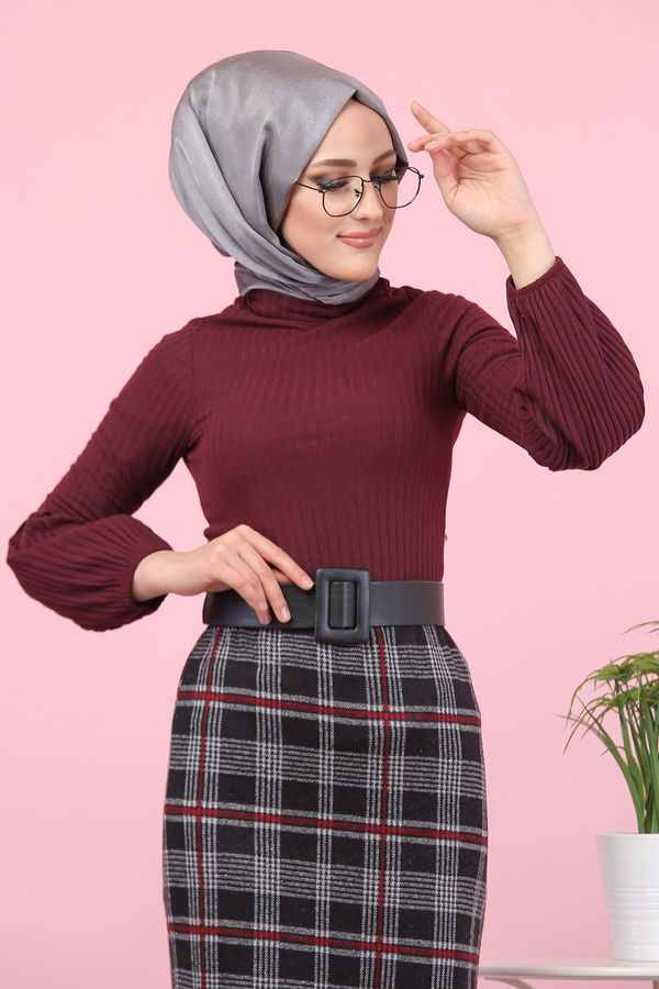 8329 BLUZ ETEK KOMBİN Siyah - 8329