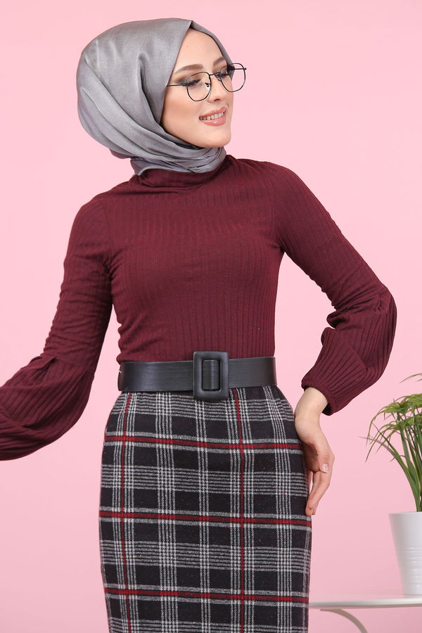 8329 BLUZ ETEK KOMBİN Siyah - 8329