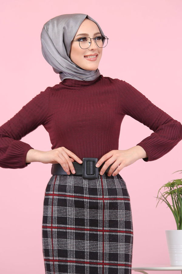 8329 BLUZ ETEK KOMBİN Siyah - 8329