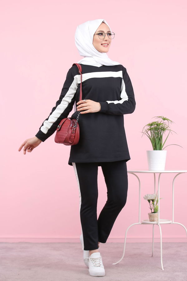 8399 TUNİK PANTOLON Siyah - 8399