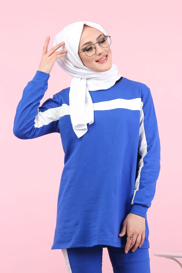 8399 TUNİK PANTOLON Mavi - 8399
