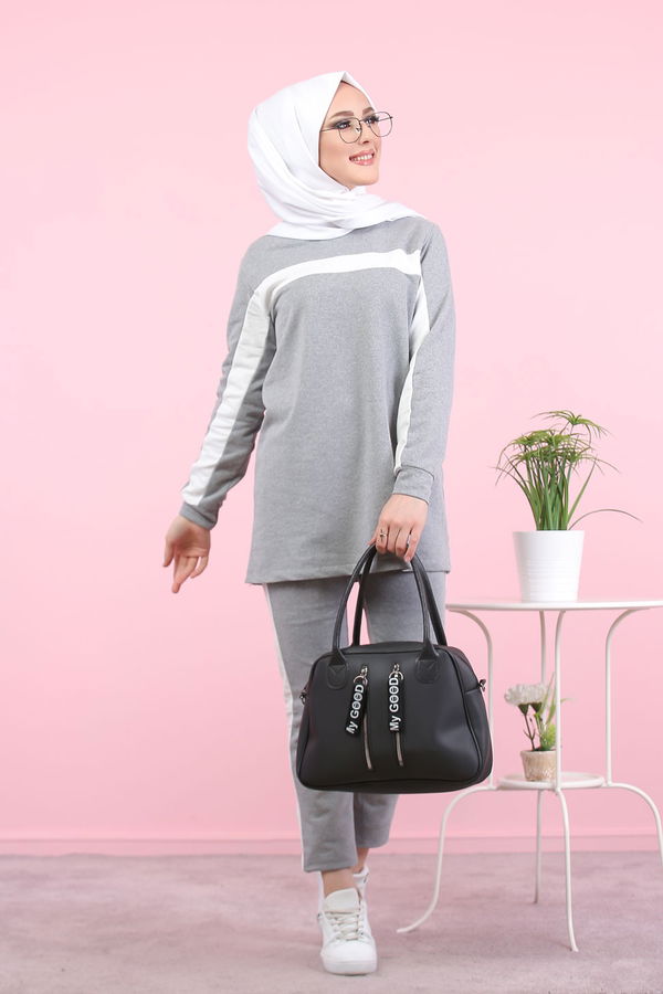 8399 TUNİK PANTOLON Gri - 8399 GRİ