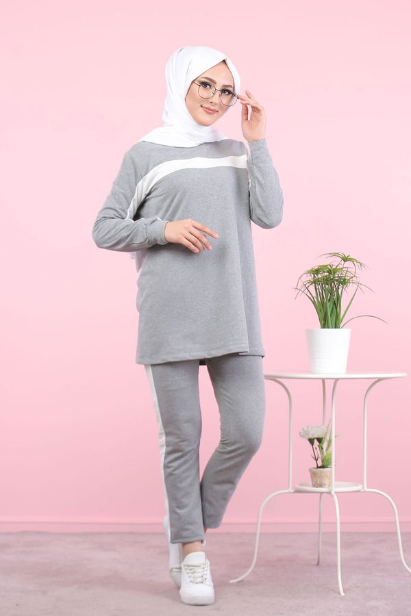 8399 TUNİK PANTOLON Gri - 8399 GRİ