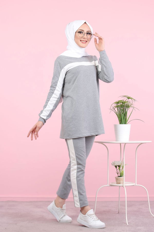 8399 TUNİK PANTOLON Gri - 8399 GRİ