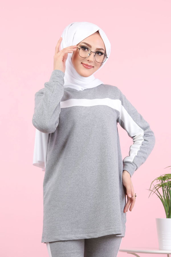 8399 TUNİK PANTOLON Gri - 8399 GRİ
