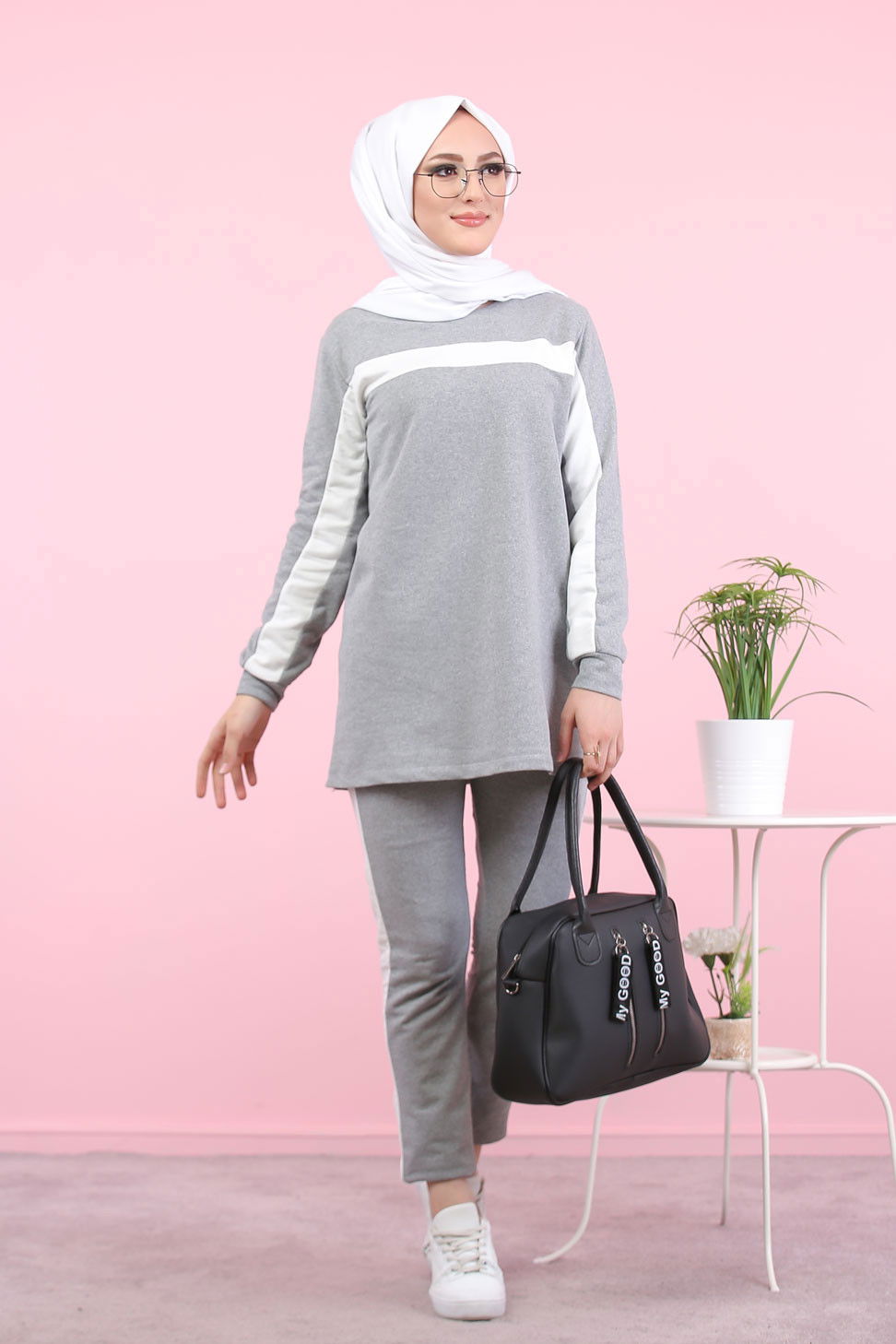 8399 TUNİK PANTOLON Gri - 8399 GRİ