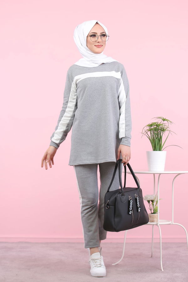 8399 TUNİK PANTOLON Gri - 8399 GRİ
