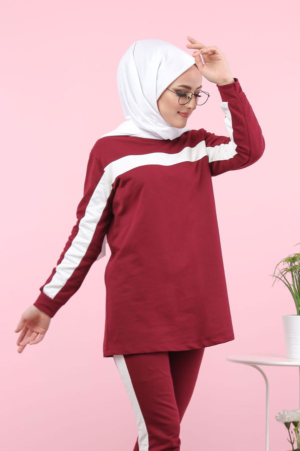 8399 TUNİK PANTOLON Bordo - 8399