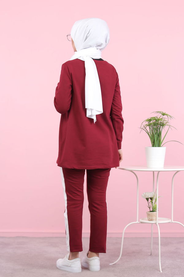 8399 TUNİK PANTOLON Bordo - 8399