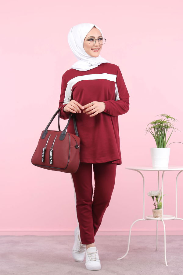8399 TUNİK PANTOLON Bordo - 8399