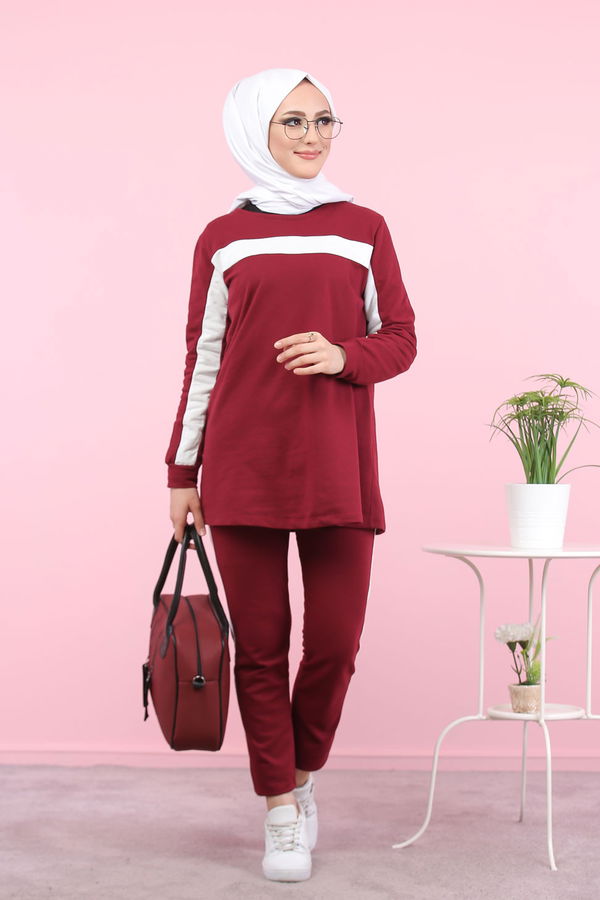 8399 TUNİK PANTOLON Bordo - 8399