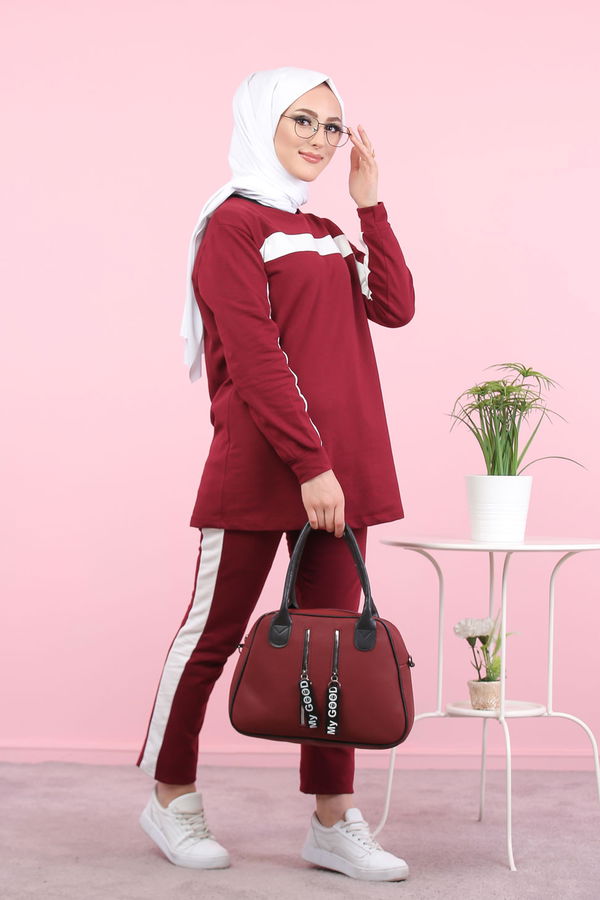 8399 TUNİK PANTOLON Bordo - 8399