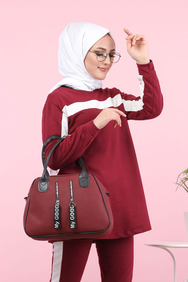 8399 TUNİK PANTOLON Bordo - 8399