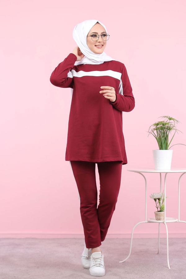 8399 TUNİK PANTOLON Bordo - 8399