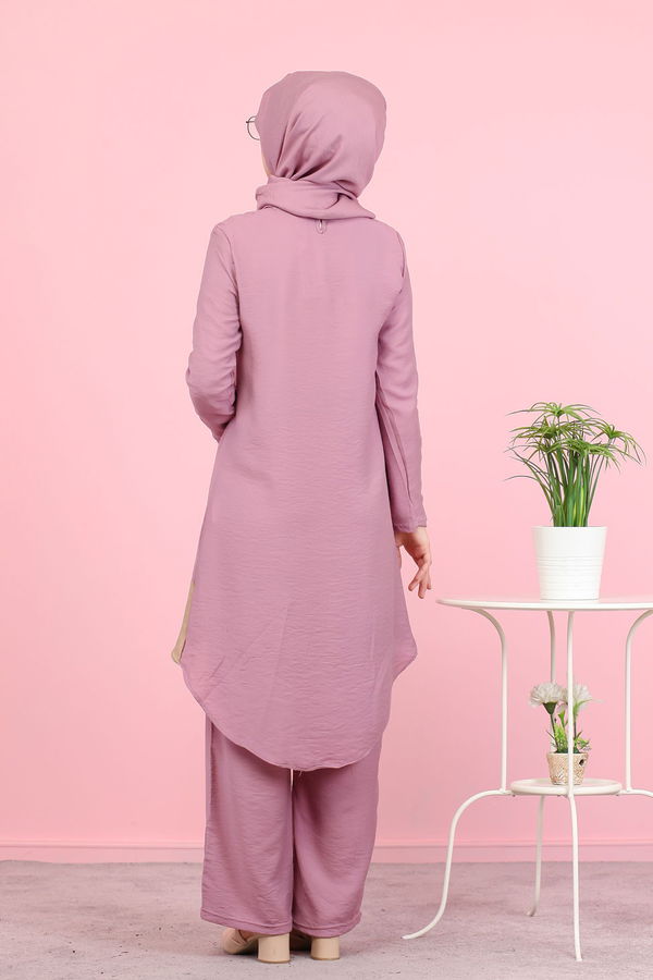 3043 TUNİK PANTOLON ŞAL Pembe - 3043