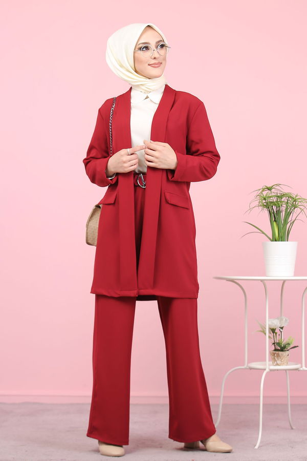 CEKET PANTOLON Bordo - 8398