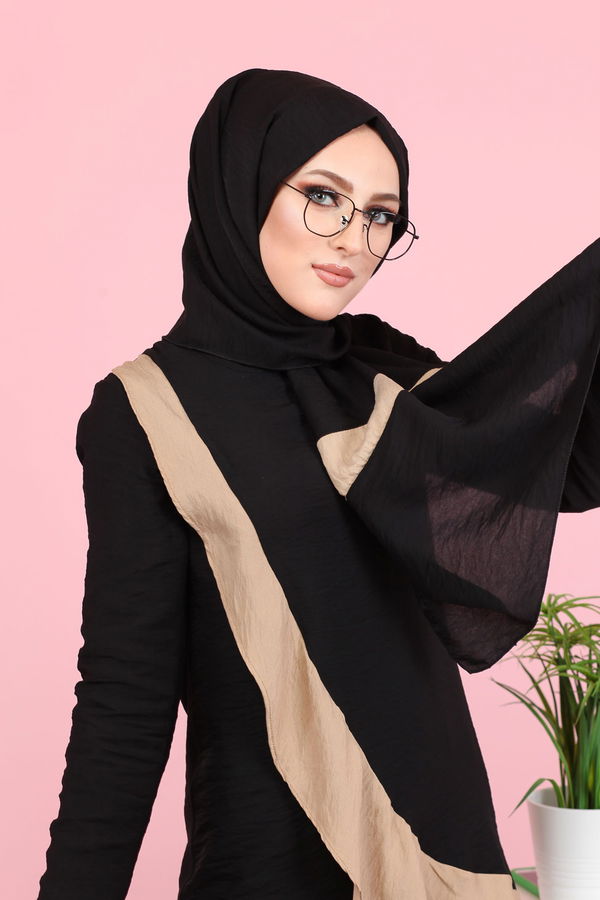 3043 TUNİK PANTOLON ŞAL Siyah - 3043