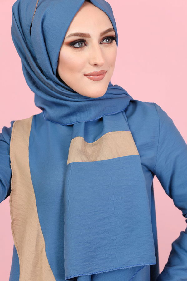 3043 TUNİK PANTOLON ŞAL Mavi - 3043 MAVİ